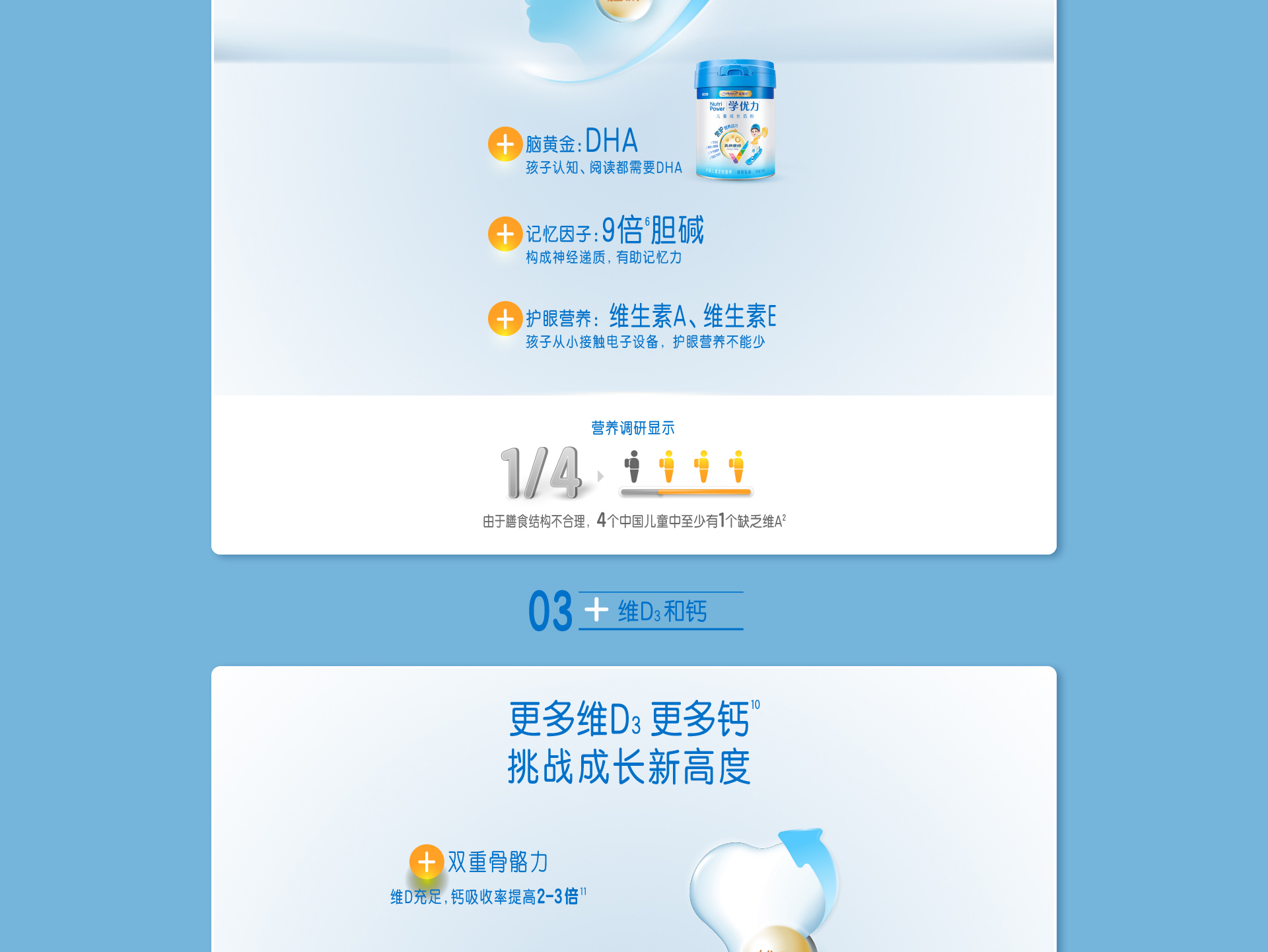 学优力儿童奶营护配方